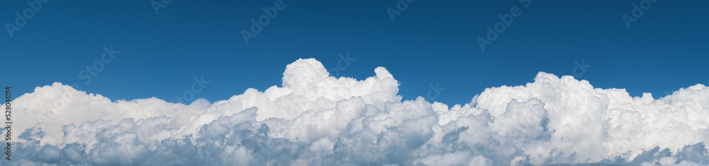 Panorama view white clouds in the blue sky. Panorama view white clouds in the blue sky.