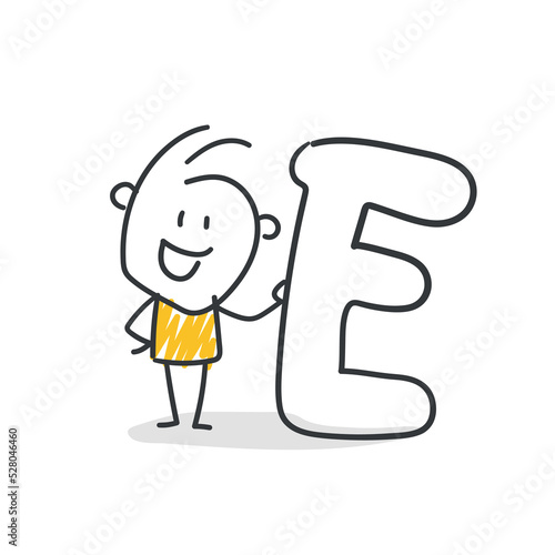 Titel: Strichfiguren / Strichmännchen: Buchstabe E. (Nr. 755)
