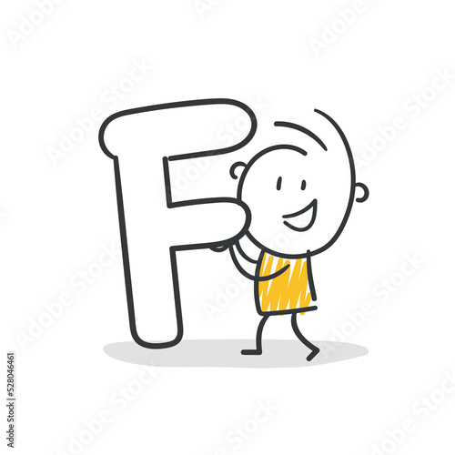 Strichfiguren / Strichmännchen: Buchstabe F. (Nr. 756)