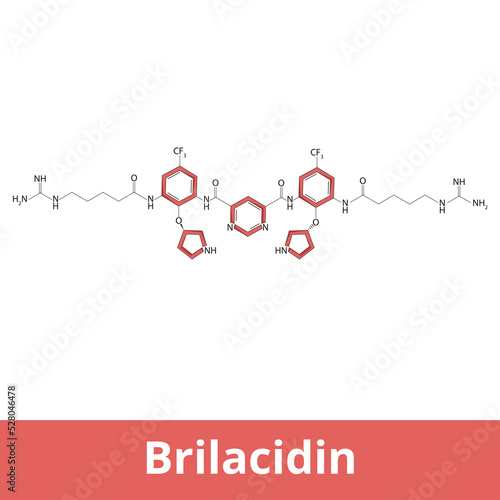 Brilacidin. An investigational new drug, a polymer-based antibiotic that works by disrupting bacterial cell membranes. Chemical structure.