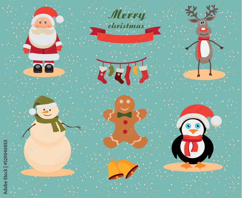 Fototapeta premium set of christmas elements