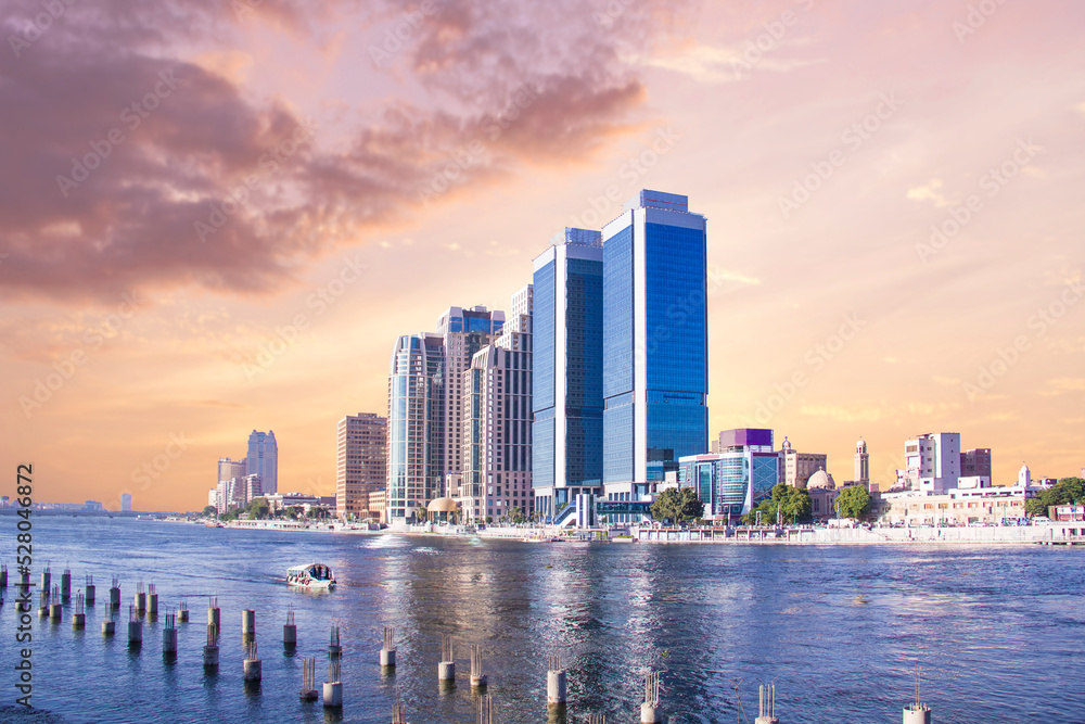 Obraz premium Beautiful view of the Nile embankment in the center of Cairo, Egypt