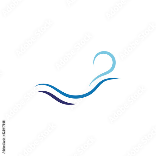 wave beach logo design vector illustration template © Nur