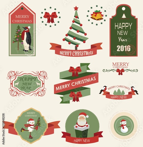 Wallpaper Mural Christmas icons set Torontodigital.ca