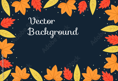 Autumn background illustration vector. Flat background of autumn. Background for banner  poster  flyer  cover. Background in autumn style