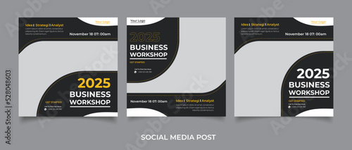 Business conference meeting social media post banner design template