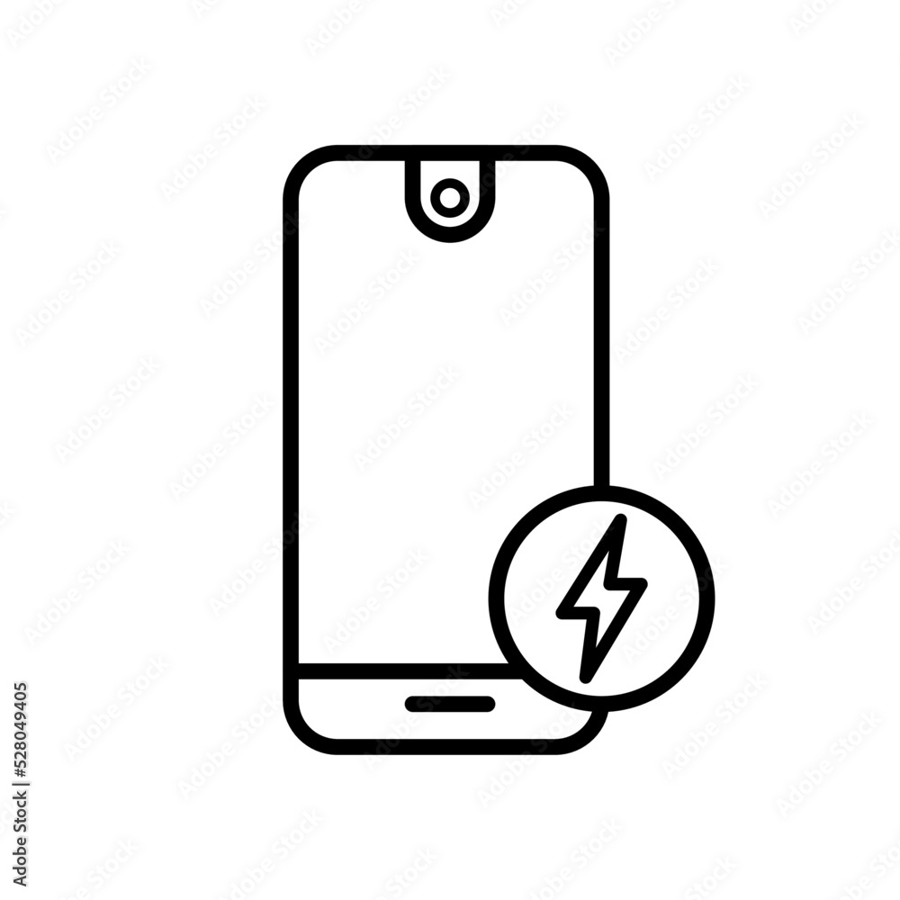 Black single phone charging line icon, simple digital electronic flat design pictogram Black single phone charging line icon, simple digital electronic flat design pictogram