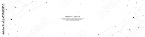 Abstract background and geometric pattern with connecting the dots and lines for banner design or header