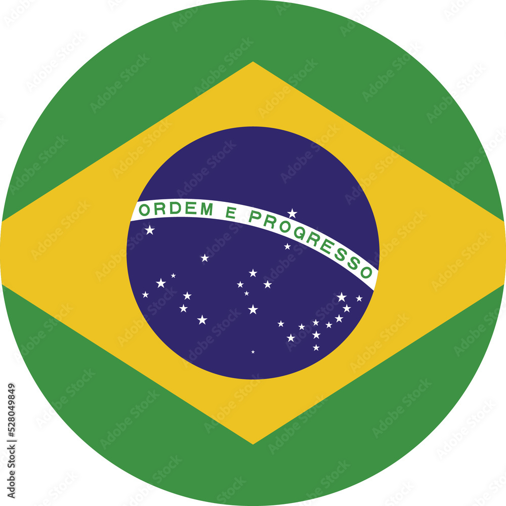 Obraz premium Circle flag vector of Brazil