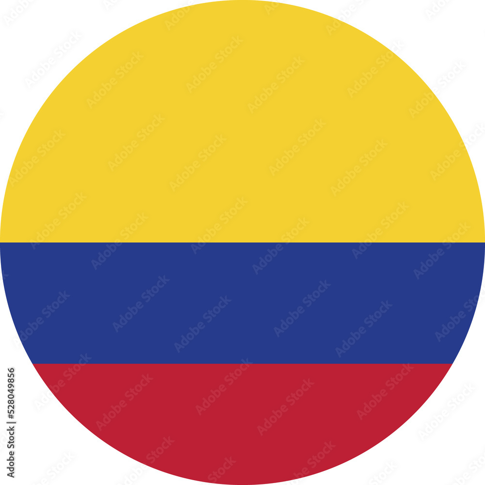 Circle flag vector of Colombia Circle flag vector of Colombia