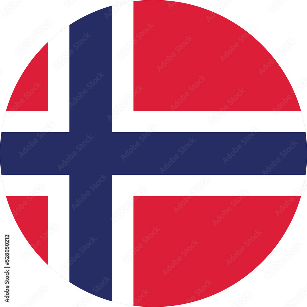 Fototapeta premium Circle flag vector of Norway