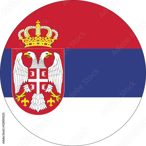 Circle flag vector of Serbia photo