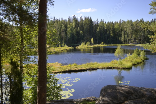 National Park in Finland Nuuksio -a journey in the greenery landscape of photos. Trees  forest  vegetation  lakes  ecoclimate  ecosystem 