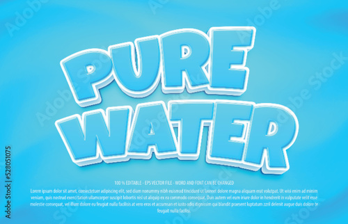 Pure water 3d editable text effect