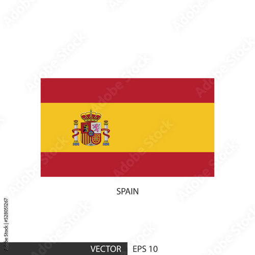 Spain square flag on white background and specify is vector eps10.