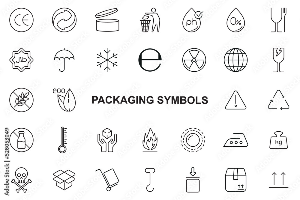 Packaging symbbols - Editable stroke Packaging symbbols - Editable stroke
