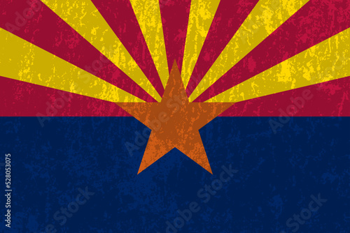 Arizona state grunge flag. Vector illustration.