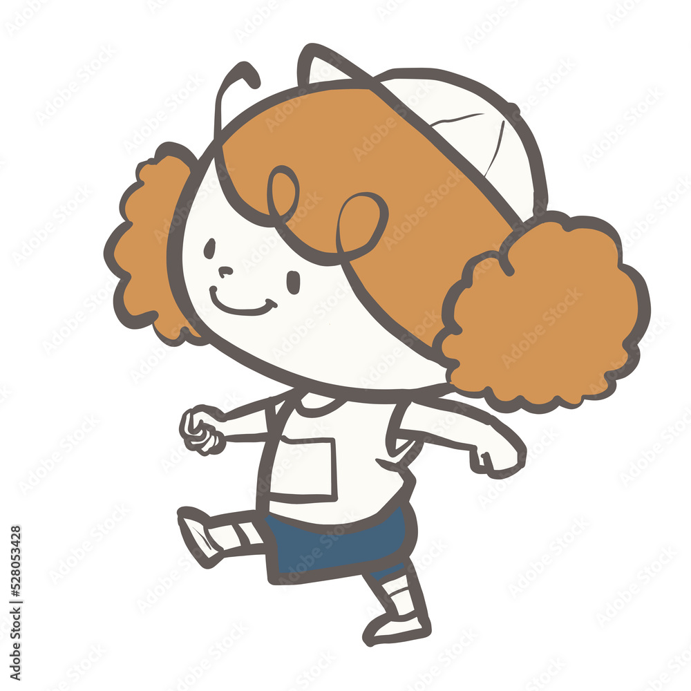 Fototapeta premium 体操服のこども 白組の行進する女の子