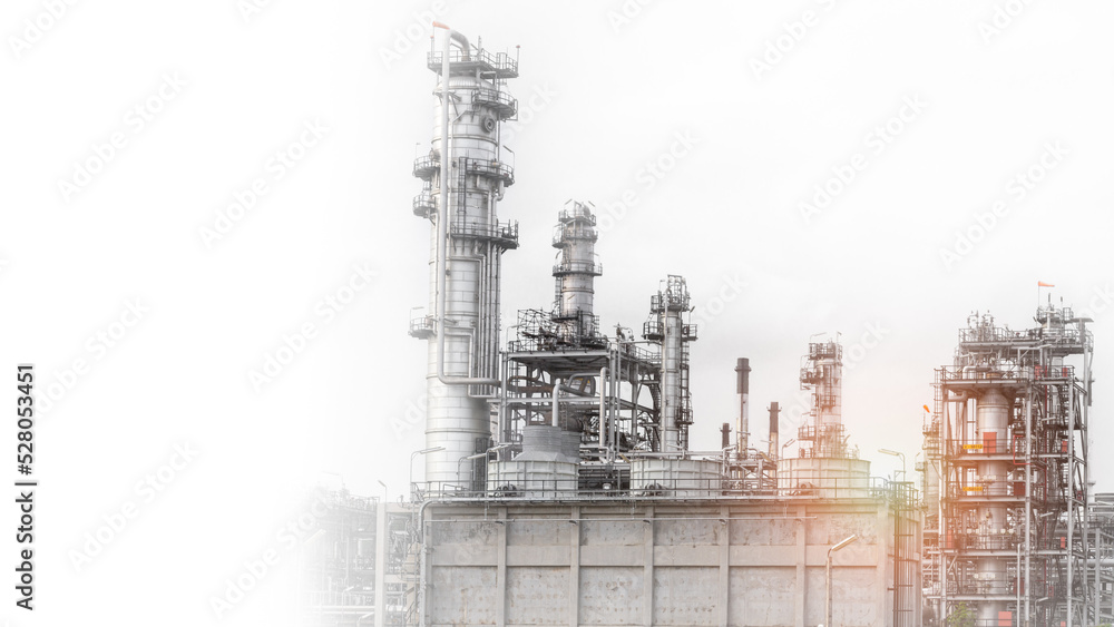 Obraz premium view of oil and gas refineries, petrochemical plants, petroleum, chemical industry isolated