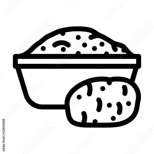 starch potato line icon vector. starch potato sign. isolated contour symbol black illustration