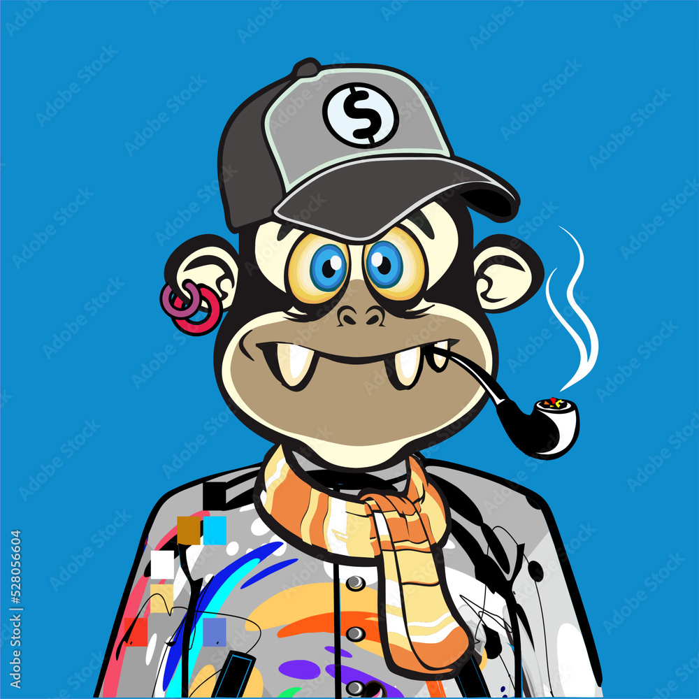 Monkey Art Punk with different emotion character. Unique property used like abstract pattern clothe, hair punk, Glasses, Hat colour, and bandana and pastel colour background Monkey Art Punk with different emotion character. Unique property used like abstract pattern clothe, hair punk, Glasses, Hat colour, and bandana and pastel colour background