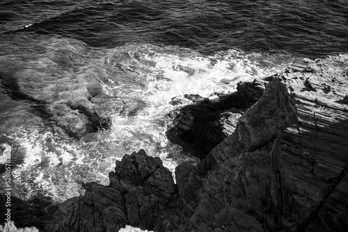 Sea in the black and white