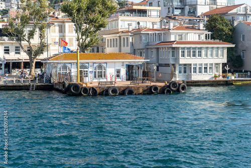 Istanbul Bosphorus sea operation passenger transportation Beylerbeyi ferry port.  photo