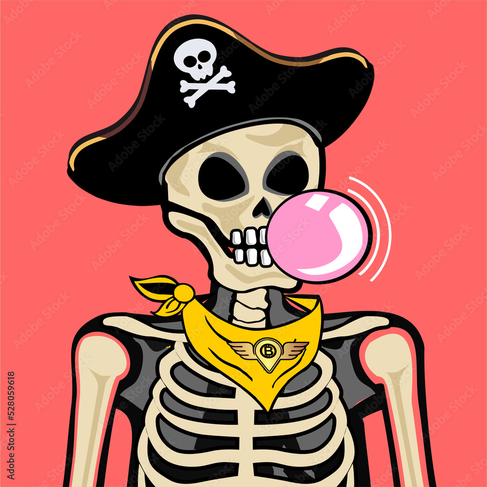 Skull Art, action figure of Skull with different fashion property used posses on colorfull background Skull Art, action figure of Skull with different fashion property used posses on colorfull background
