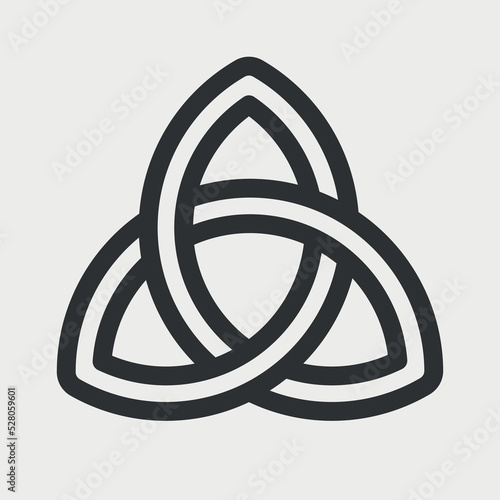 Celtic trinity knot. Triquetra symbol. Celtic knot sign design template. Vector illustration