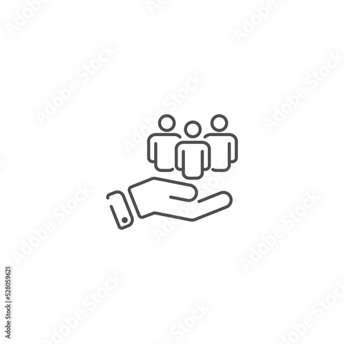 customer care icon, social help, retention client or support service, people protection and safety. vector illustration eps10
