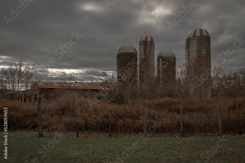 Silos of an abandoned farm in New Jersey