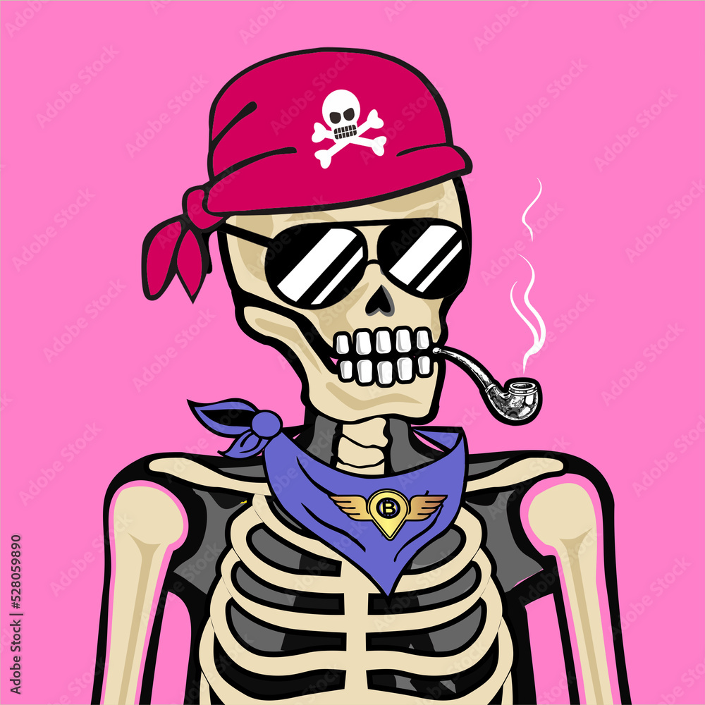 Skull Art, action figure of Skull with different fashion property used posses on colorfull background Skull Art, action figure of Skull with different fashion property used posses on colorfull background