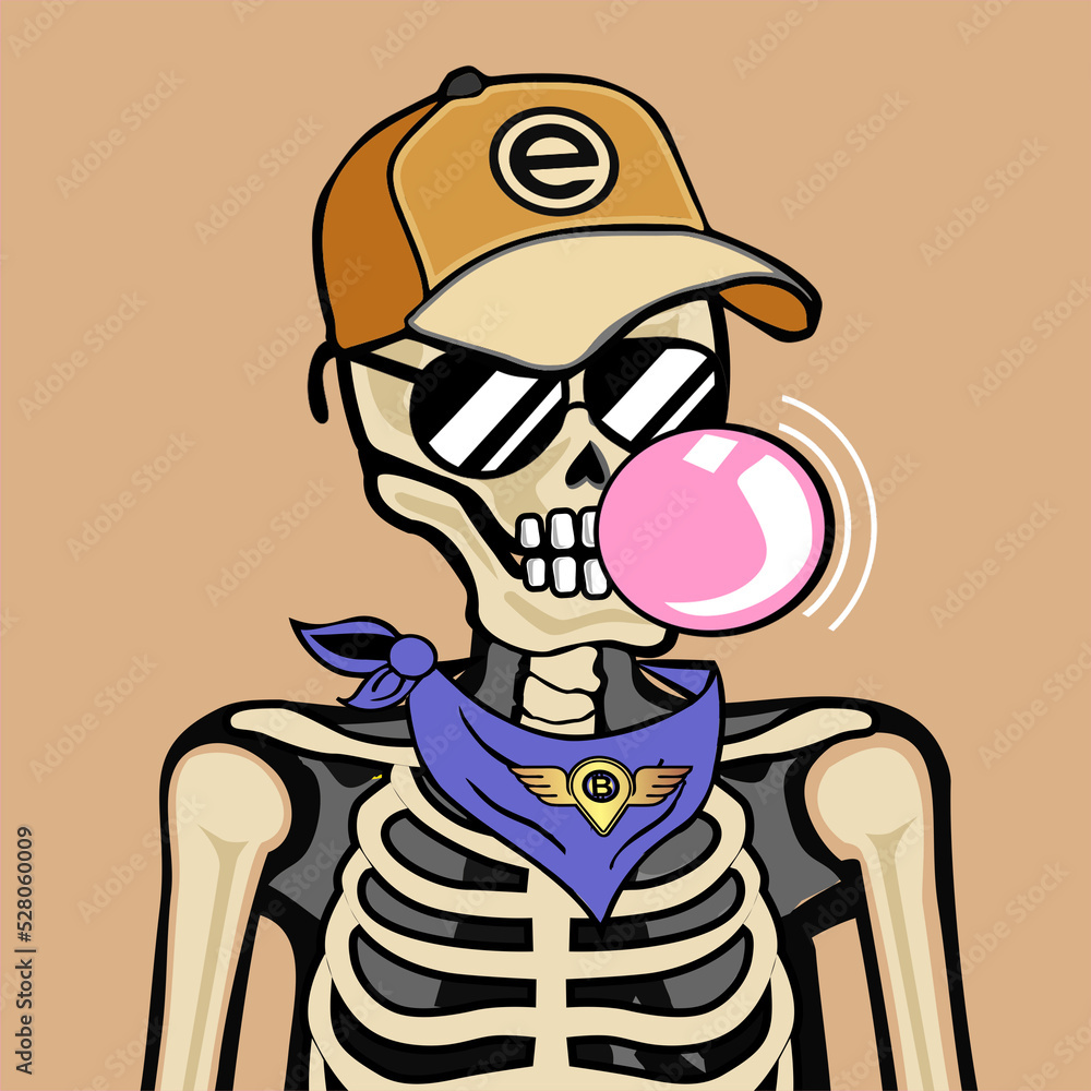 Skull Art, action figure of Skull with different fashion property used possed on colorfull background Skull Art, action figure of Skull with different fashion property used possed on colorfull background