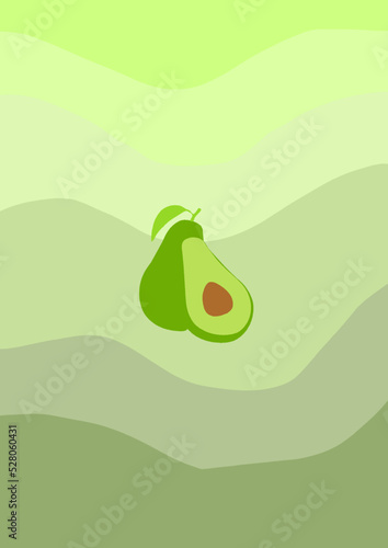 illustration of a pair of avokado on a green background