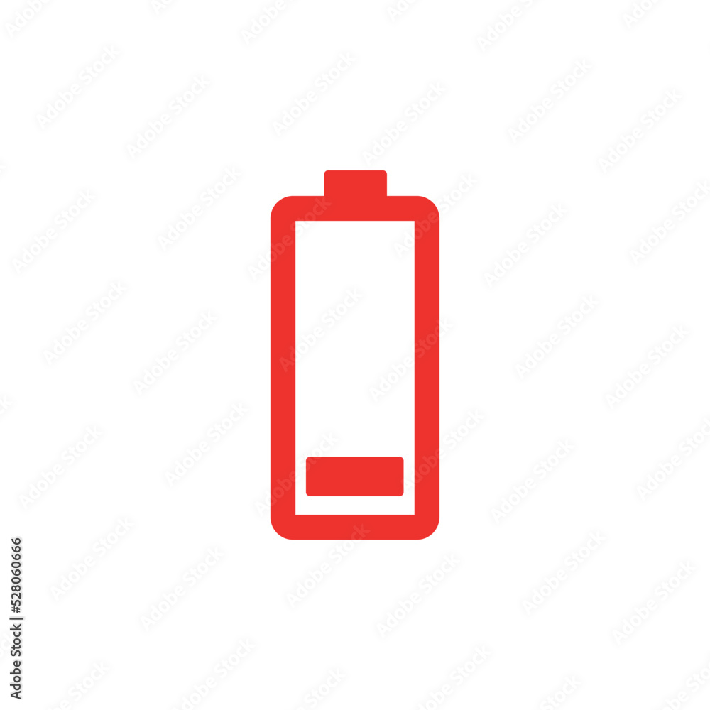 Cellphone battery charging bar vector flat icon, 20%. Cellphone battery charging bar vector flat icon, 20%.