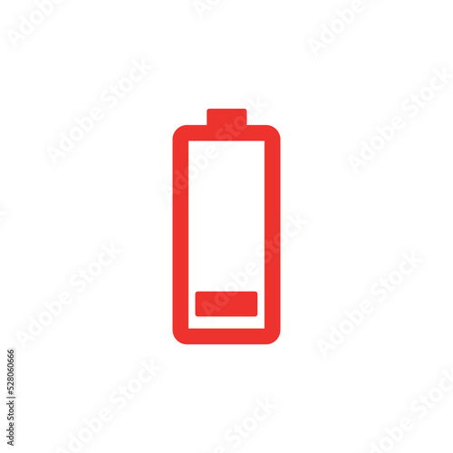 Cellphone battery charging bar vector flat icon, 20%.
