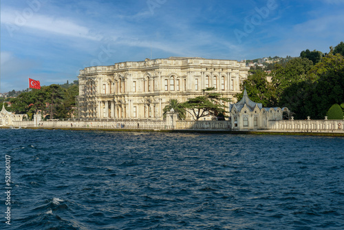 Canvas Print Views of various houses, (home)  mansions and nostalgic buildings from the sea on the Bosphorus, on the Asia side of Istanbul