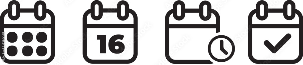 Calendar Icon collection. Set of calendar symbols. Meeting Deadlines icon. Time management .Appointment schedule flat icon icon Calendar Icon collection. Set of calendar symbols. Meeting Deadlines icon. Time management .Appointment schedule flat icon icon