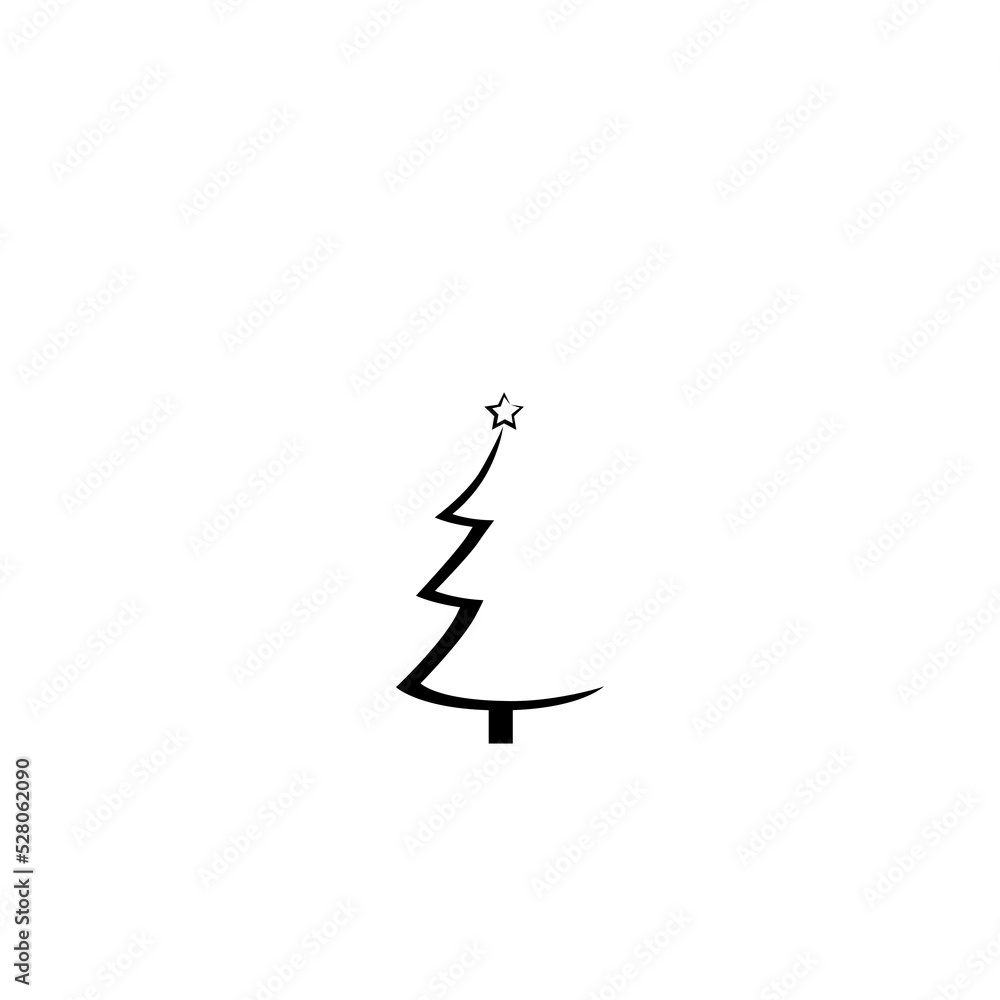 Christmas tree outline icon vector eps 10, silhouette isolated on white background. Illustration. Christmas tree outline icon vector eps 10, silhouette isolated on white background. Illustration.