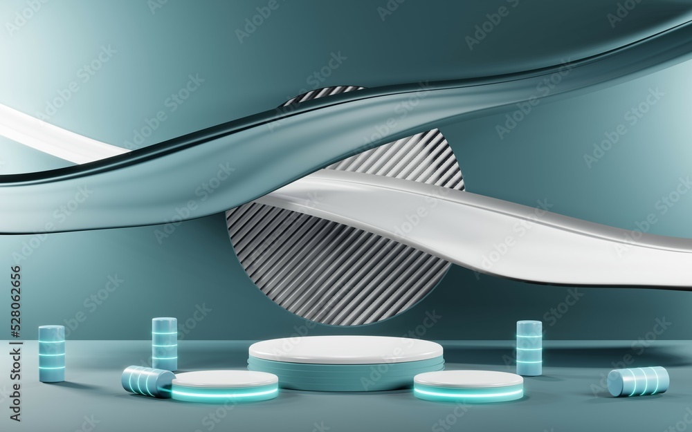 3D rendering of blank product background for cream cosmetics Modern blue pastel podium background 3D rendering of blank product background for cream cosmetics Modern blue pastel podium background