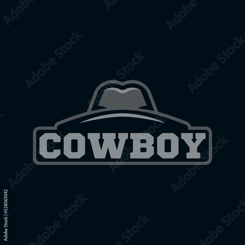 Colorful cowboy hat emblem, label, badge. Wild West theme