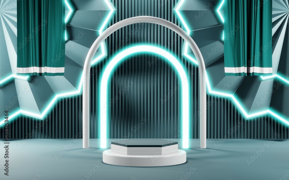 3D rendering of blank product background for cream cosmetics Modern blue pastel podium background 3D rendering of blank product background for cream cosmetics Modern blue pastel podium background