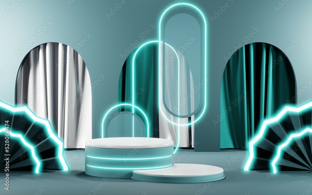3D rendering of blank product background for cream cosmetics Modern blue pastel podium background 3D rendering of blank product background for cream cosmetics Modern blue pastel podium background