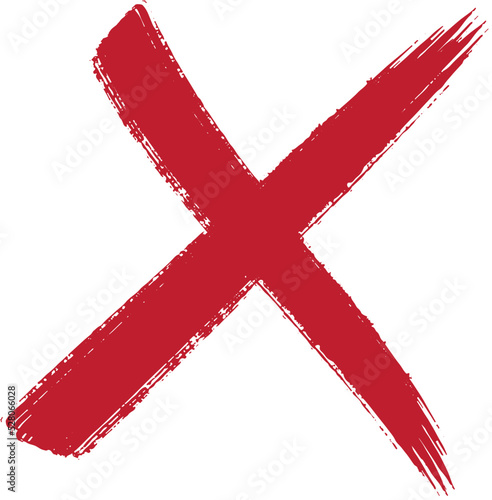 Cross Mark Brush Stroke