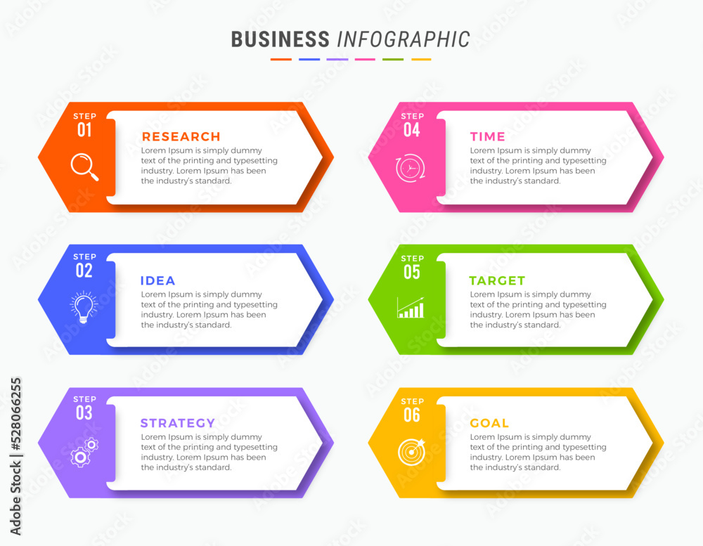 Business infographic template design icons 6 options or steps Business infographic template design icons 6 options or steps