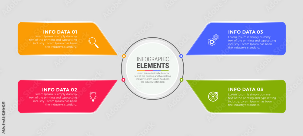 Business infographic template design icons 4 options or steps Business infographic template design icons 4 options or steps