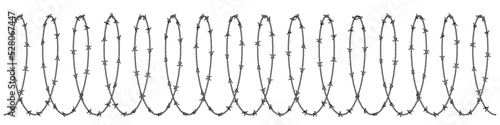 Spiral of Barbed Wire in Outline Style