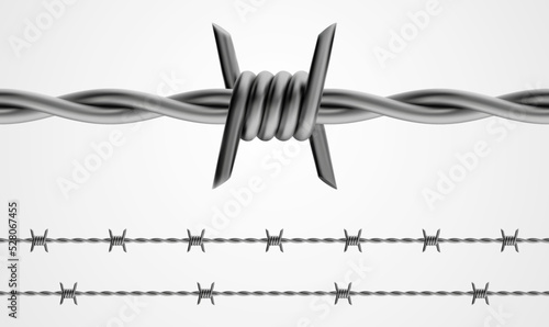 Vector Realistic Seamless Barbed Wire