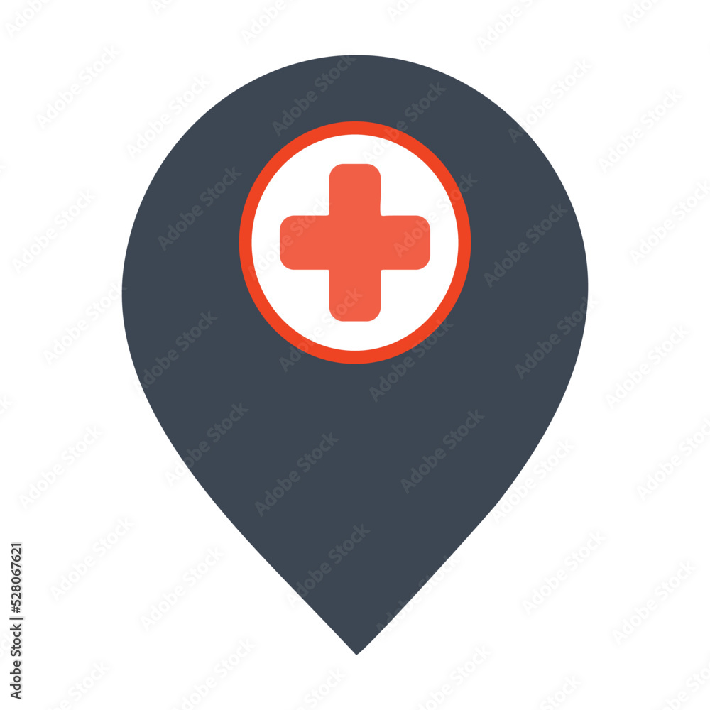 Pin icon plus. Simple design Pin icon plus. Simple design