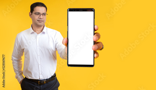 Businessman with big phone....